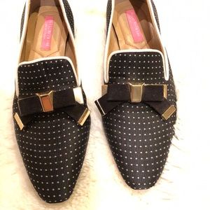 Isaac Mizrahi New York polka dots bow flats NWOT